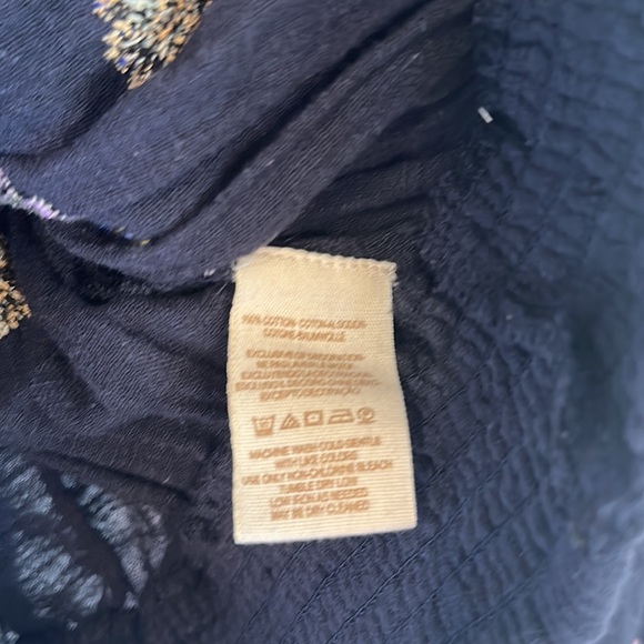 Free People Embroidered Off the Shoulder Top | Navy Size - Large - Picture 13 of 13